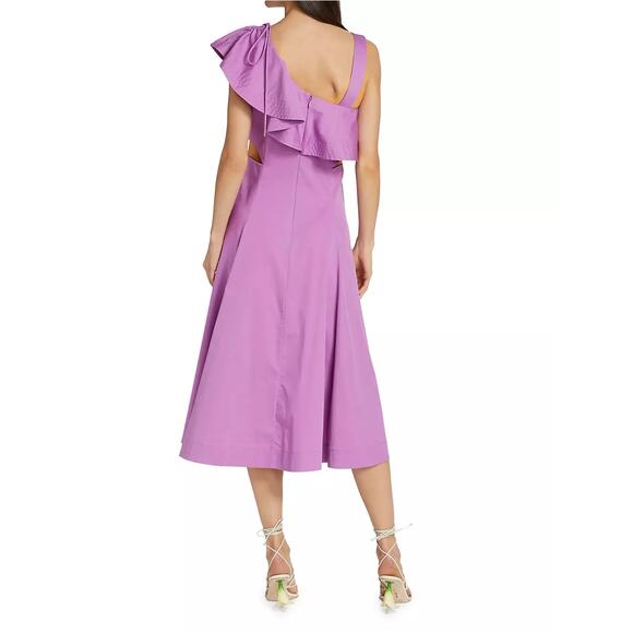 Veronica Beard lavender  Beilla Ruffled-Sleeve Midi-Dress size 10/ Medium - Picture 2 of 16